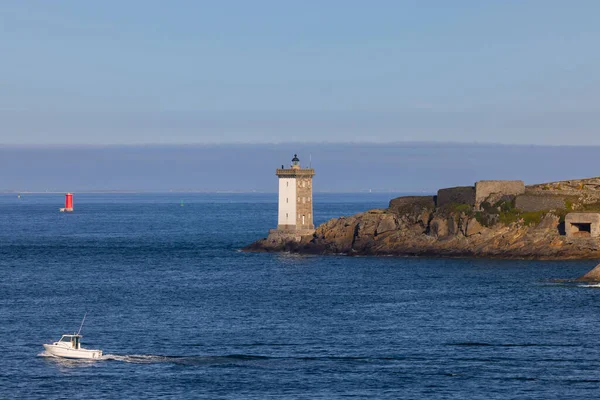 Conquet Phare Kermorvan Brittany France — стокове фото