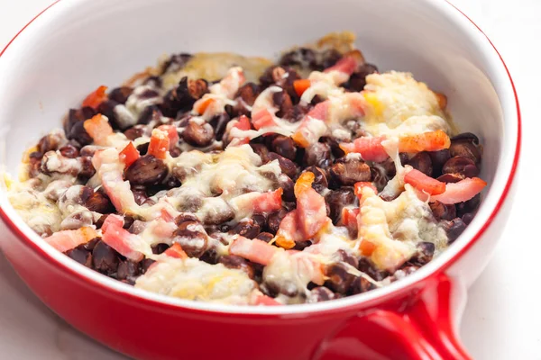 Beans Baked Bacon Cheese — Stock Photo, Image