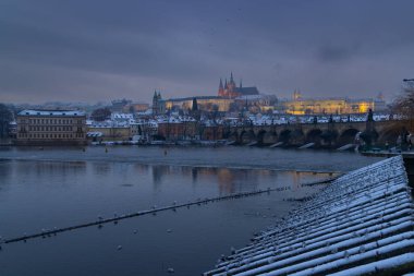 Kışın Hradcany, Prag, Çek Cumhuriyeti