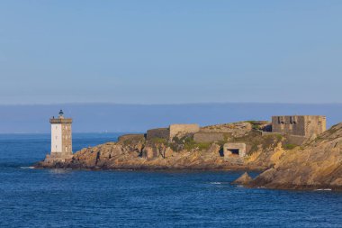 Le Conquet with Phare de Kermorvan, Brittany, Fransa