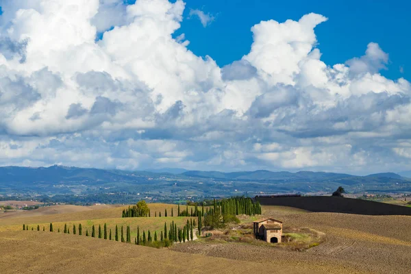 Τυπικό Τοπίο Της Τοσκάνης Κοντά Στη Σιένα Τοσκάνη Ιταλία — Φωτογραφία Αρχείου