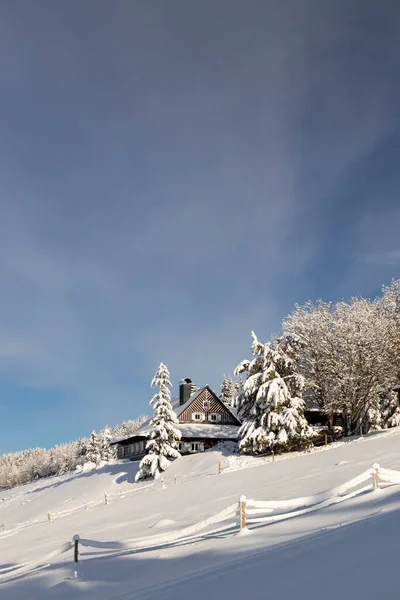 Paisagem Inverno Torno Horni Mala Upa Giant Mountains Krkonose Northern — Fotografia de Stock