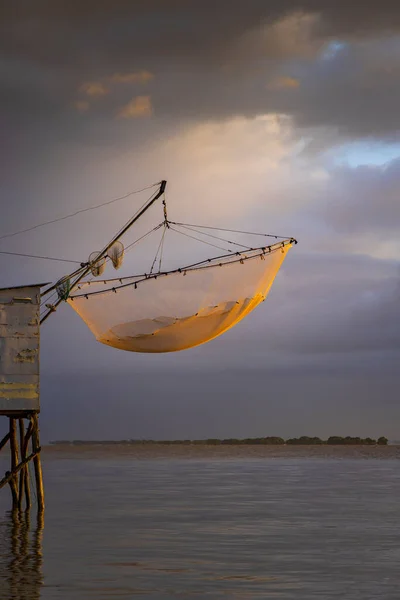 Cabana Pesca Tradicional Rio Gironde Bordéus Aquitânia França — Fotografia de Stock
