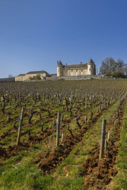 Chateau de Rully Şatosu, Saone-et-Loire kalkışı, Burgundy, Fransa