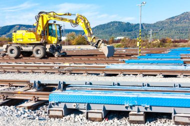 Zilina, Slovakya 'daki tren rayları