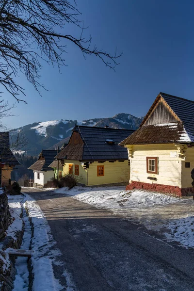 Wieś Vlkolinec Unesco Górach Velka Fatra Słowacja — Zdjęcie stockowe