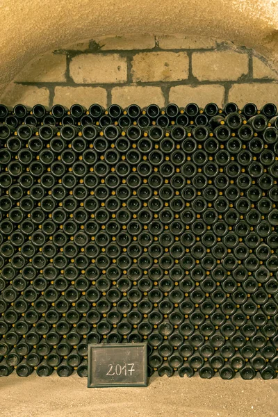 Garrafas Vinho Antiga Adega Centro Eger Norte Hungria — Fotografia de Stock