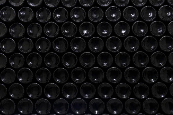 Güney Moravya Çek Cumhuriyeti Şarap Mahzeninde Istiflenmiş Şarap Şişeleri Alanı — Stok fotoğraf