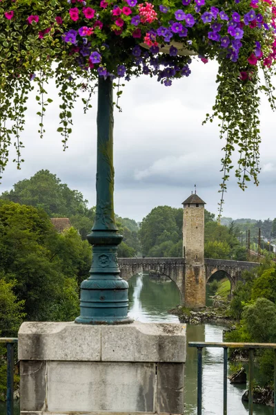 Pont Vieux Bridge Orthez New Aquitaine Departement Pyrenees Atlantiques France — стокове фото