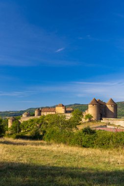 Chateau de Berze-le-Chatel kalesi, Saone-et-Loire kalkışı, Burgundy, Fransa