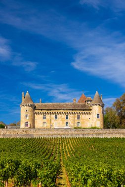 Chateau de Rully Şatosu, Saone-et-Loire kalkışı, Burgundy, Fransa