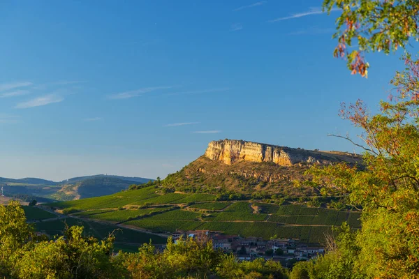 Rock Vergisson Med Vingårdar Bourgogne Frankrike — Stockfoto