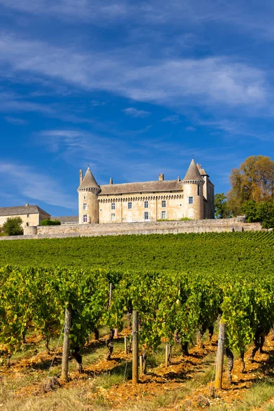 Chateau de Rully Şatosu, Saone-et-Loire kalkışı, Burgundy, Fransa