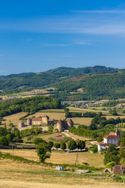 Chateau de Berze-le-Chatel kalesi, Saone-et-Loire kalkışı, Burgundy, Fransa