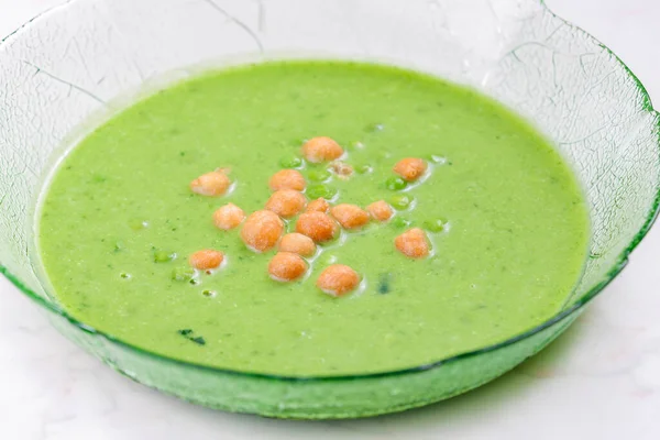 Green Peas Soup Fried Peas — Stock Photo, Image