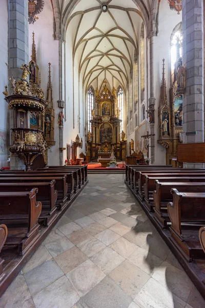 Church Vita Gothic Three Nave Building Cesky Krumlov Czech Republic — стокове фото