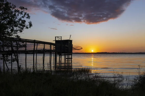 Traditional Fishing Hut River Gironde Bordeaux Aquitaine France — Stock Photo, Image