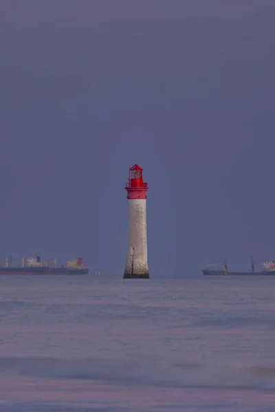 Phare Chauvea Cerca Ile Con Barcos Rochelle Pays Loire Francia — Foto de Stock