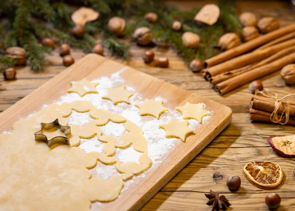 Fabricación Las Galletas Navidad — Foto de Stock