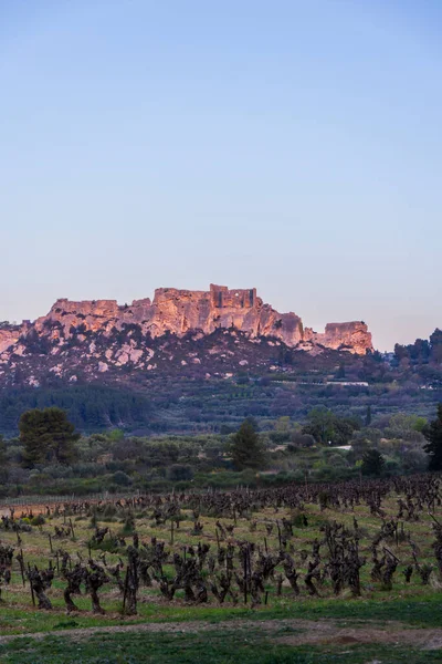 Castillo Pueblo Medieval Les Baux Provence Alpilles Mountains Provence Francia —  Fotos de Stock