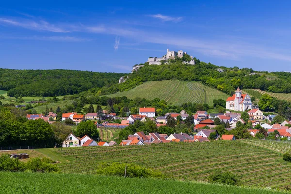 Falkenstein Ruins Town Vineyard Lower Austria Austria — Stock Photo, Image
