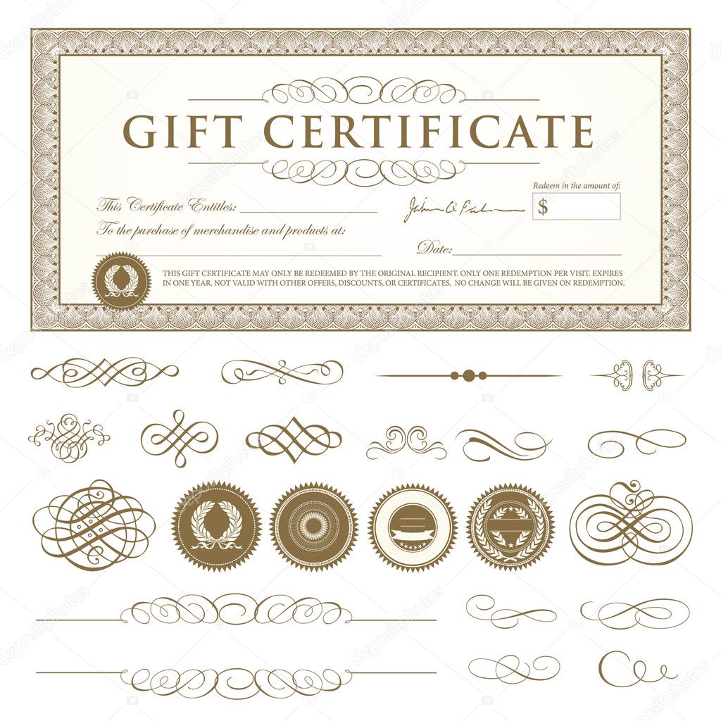 Vector Gift Certificate Set