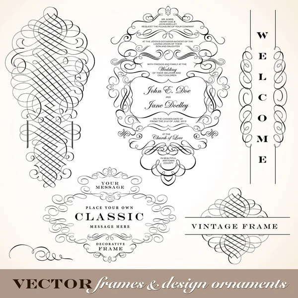 Векторный причудливый набор орнаментов Викторианской эпохи . — стоковый вектор