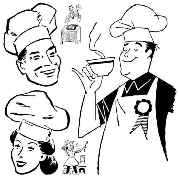 Vector Retro Chef Gráficos Imprimir — Archivo Imágenes Vectoriales