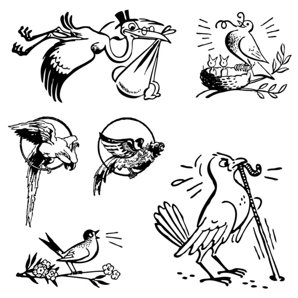 Imprimer des graphiques vectoriels oiseau rétro — Image vectorielle