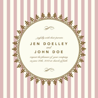 vektör çift yuvarlak altın çerçeve yazdırma