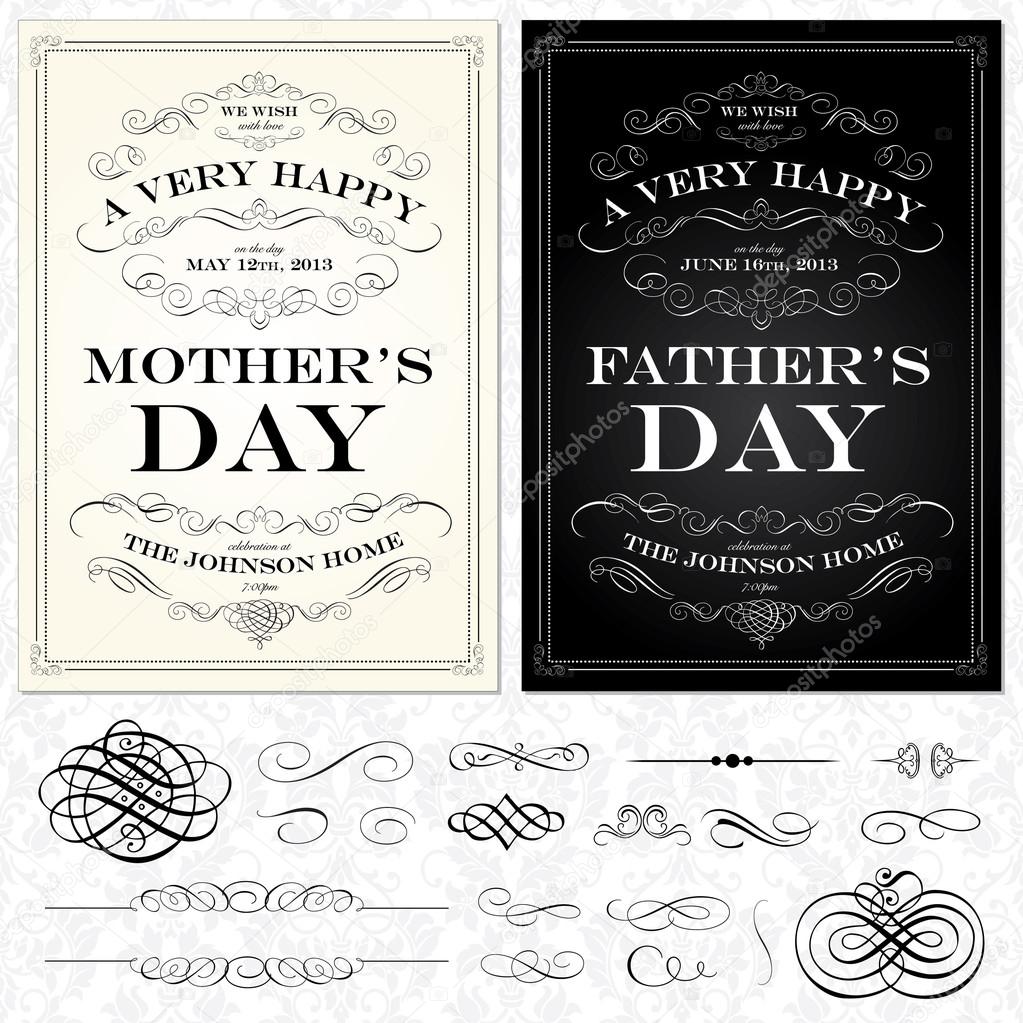 Vector Mother and Fathers Day Frames