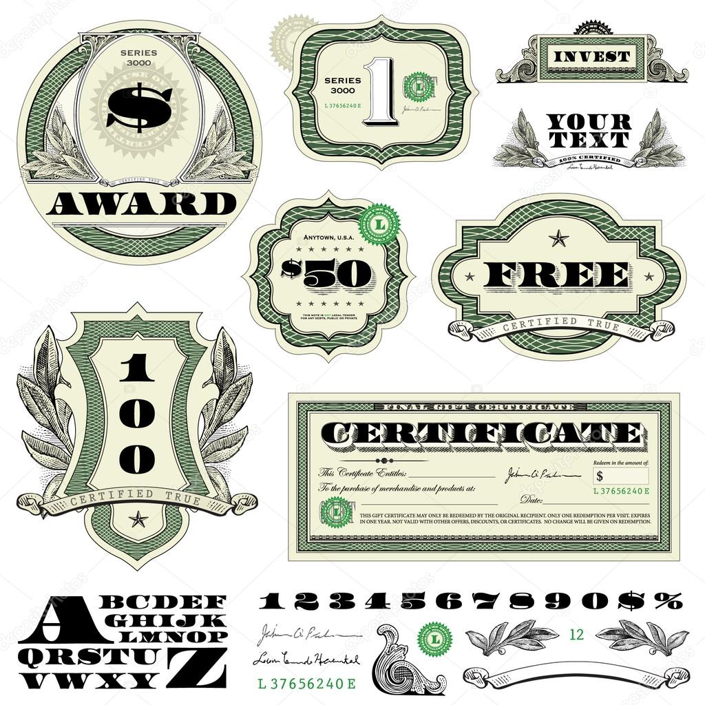 Vector Money Frame and Ornament Set