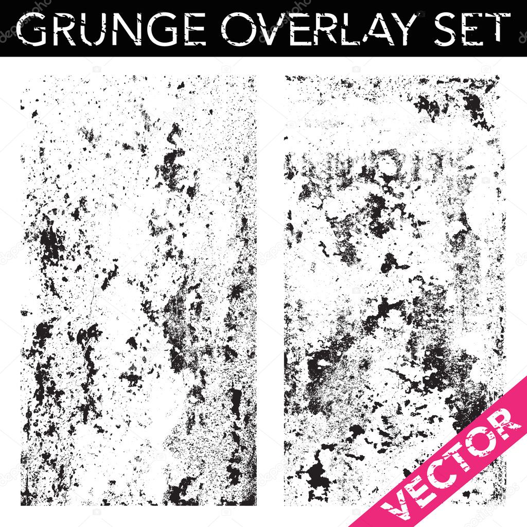 Vector Grunge Overlay Set