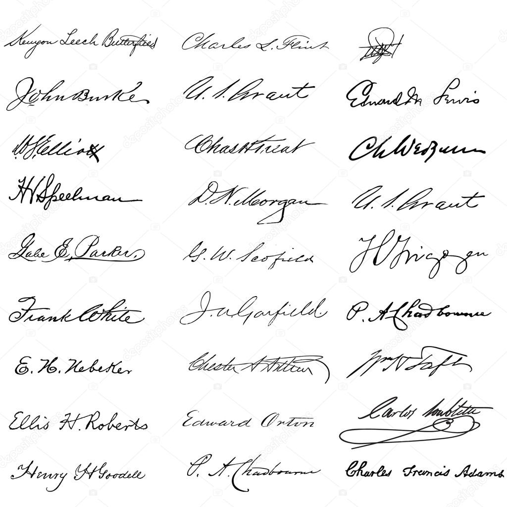 Vector Clipart Vintage Signatures