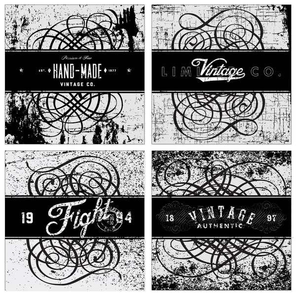 Vektor Grunge Hintergrund und Vintage Frame Set — Stockvektor