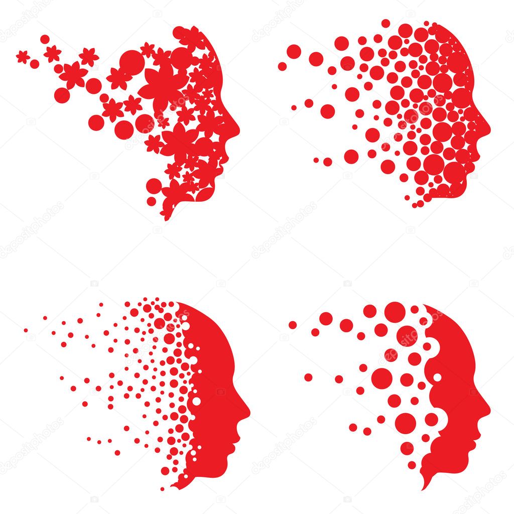Easy to edit! Vector face logo and head logo set. Great for logo or icon design