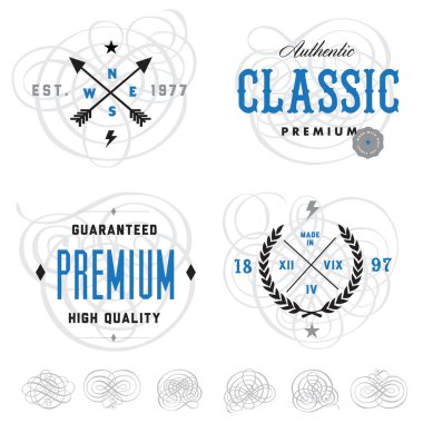 Vector Swril Vintage Logo Template Set clipart