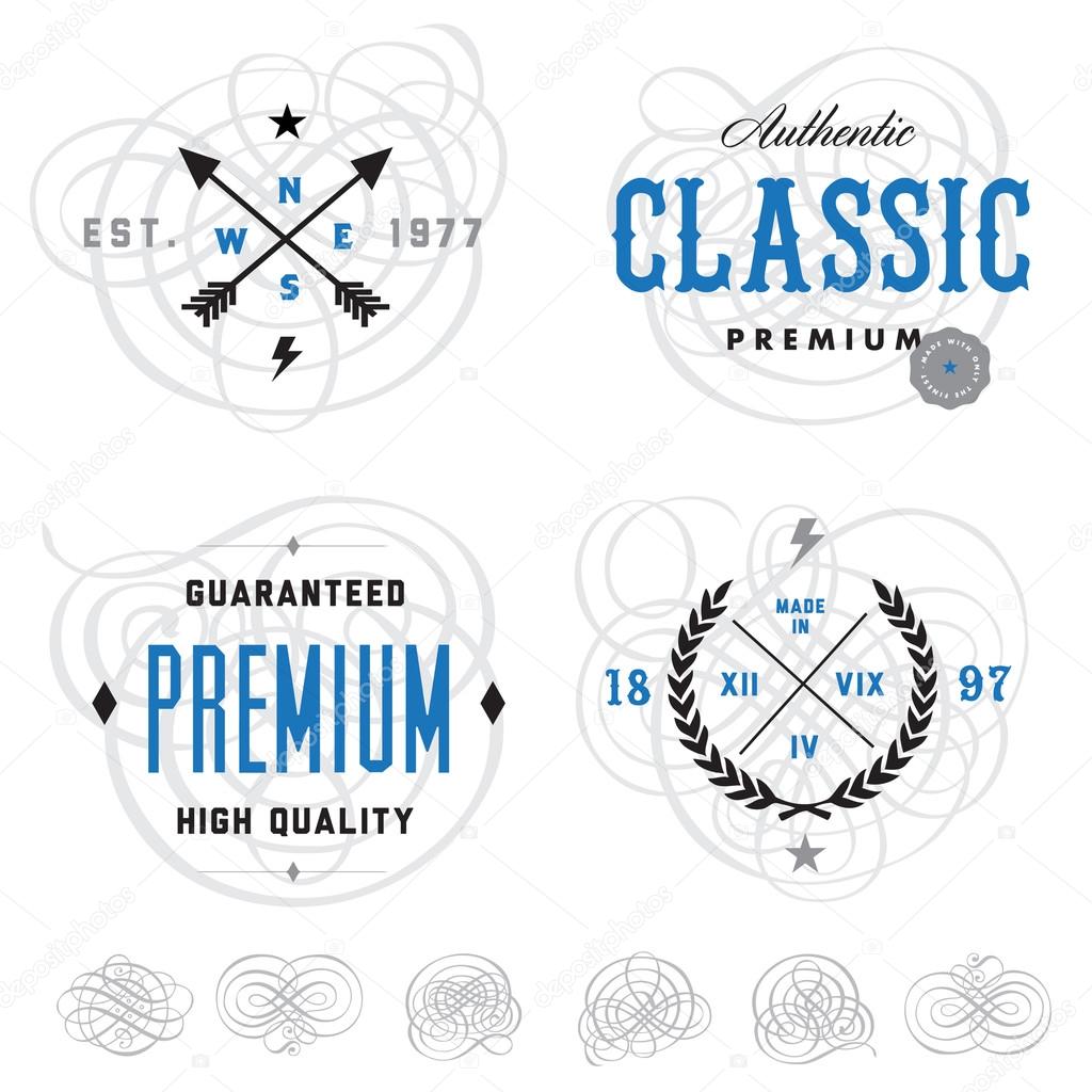 Easy to edit! Clipart vintage logo and label templates. Great for logos, packaging, and retro designs.Vector file is an EPS 10 file. Vector editing features are only available with the EPS file. Watermarks are removed from the image you get after pur