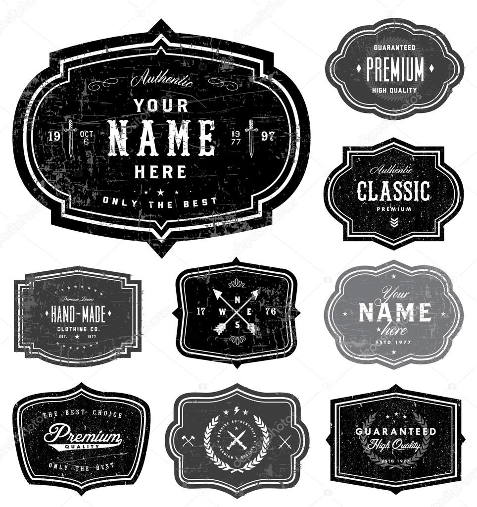 Easy to edit! Vector retro badge set. Great for badges, logos, and stamps.