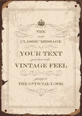 Vector Vintage Parchment Poster Template