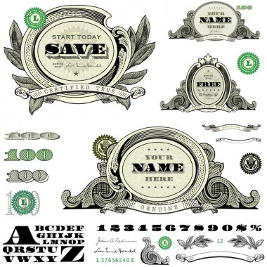 Vector Money and Frame Template Set