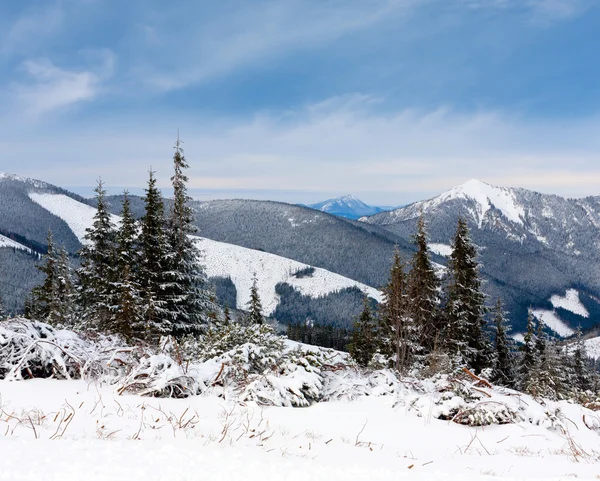 Trevlig bergslandskap i vinter — Stockfoto