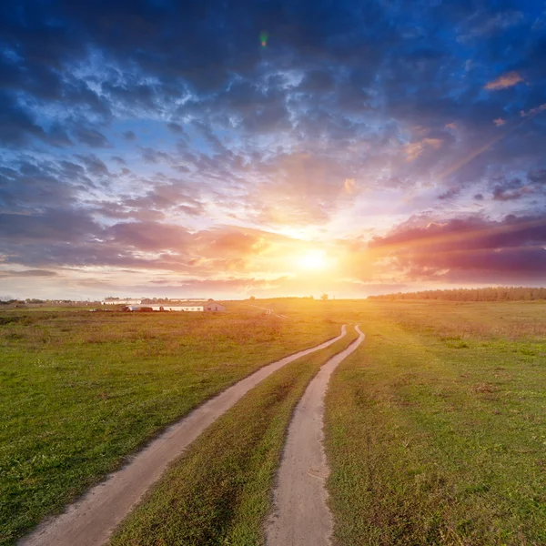 Estrada para o pôr do sol — Fotografia de Stock