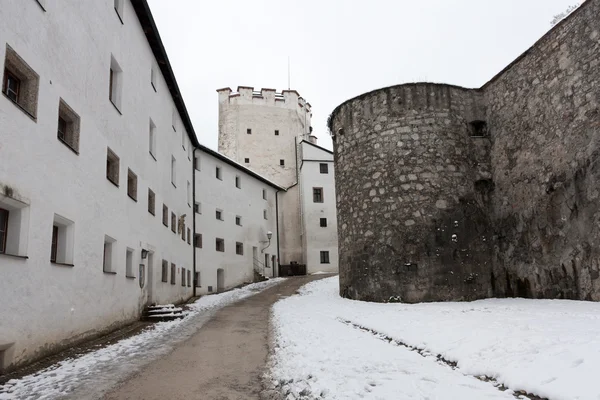 Zima w Salzburgu, stary zamek — Zdjęcie stockowe