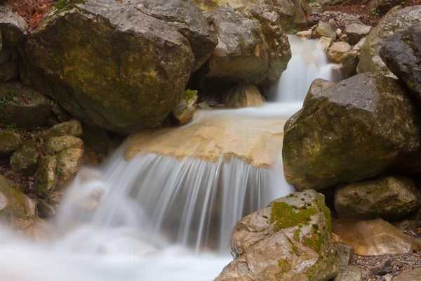 Nice waterfall on mountain river — Stock Photo, Image