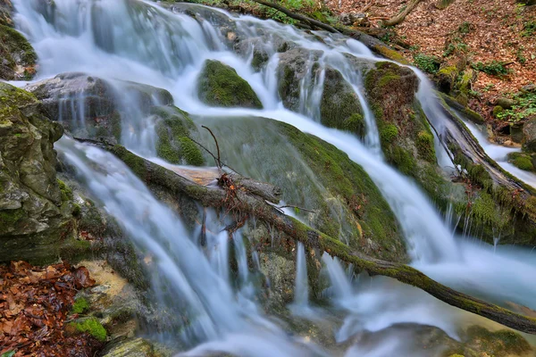 Waterfall on mountain stream — Stock Photo, Image