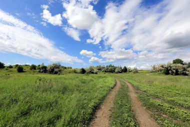 Bozkır içinde kırsal yol