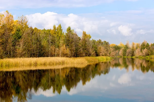 Herbstszene auf dem Fluss — Stockfoto