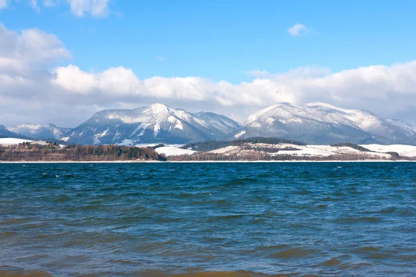 Big lake in winter time — Stock Photo, Image