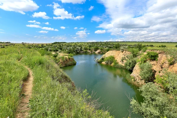 Lake in steppe — Stock Photo, Image